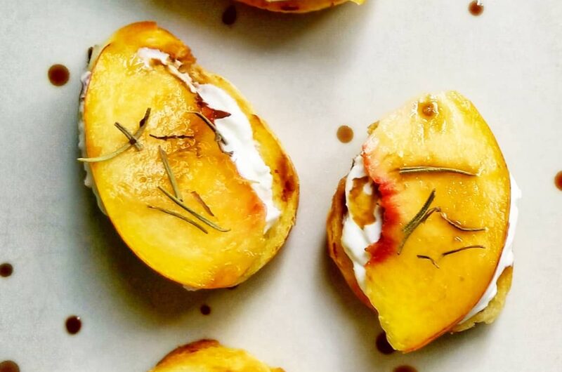 Honey Balsamic Peach Crostini