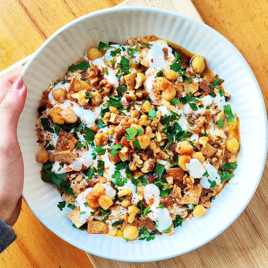 eggplant chickpea fatteh