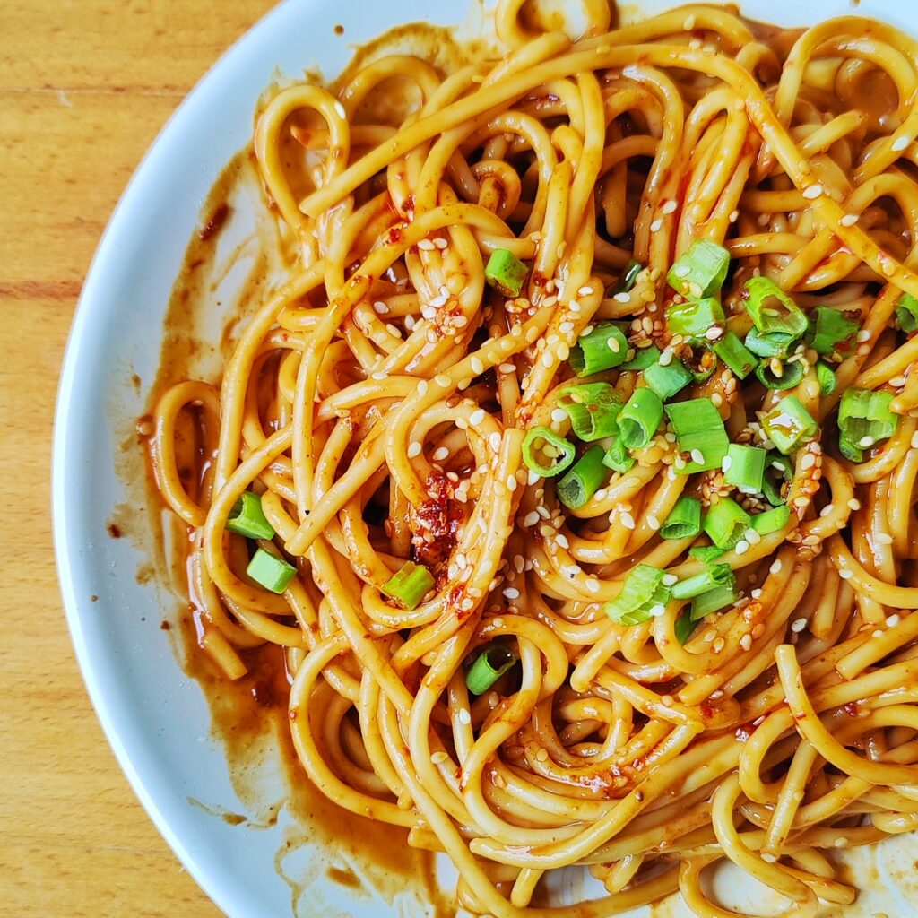 peanut chili noodles