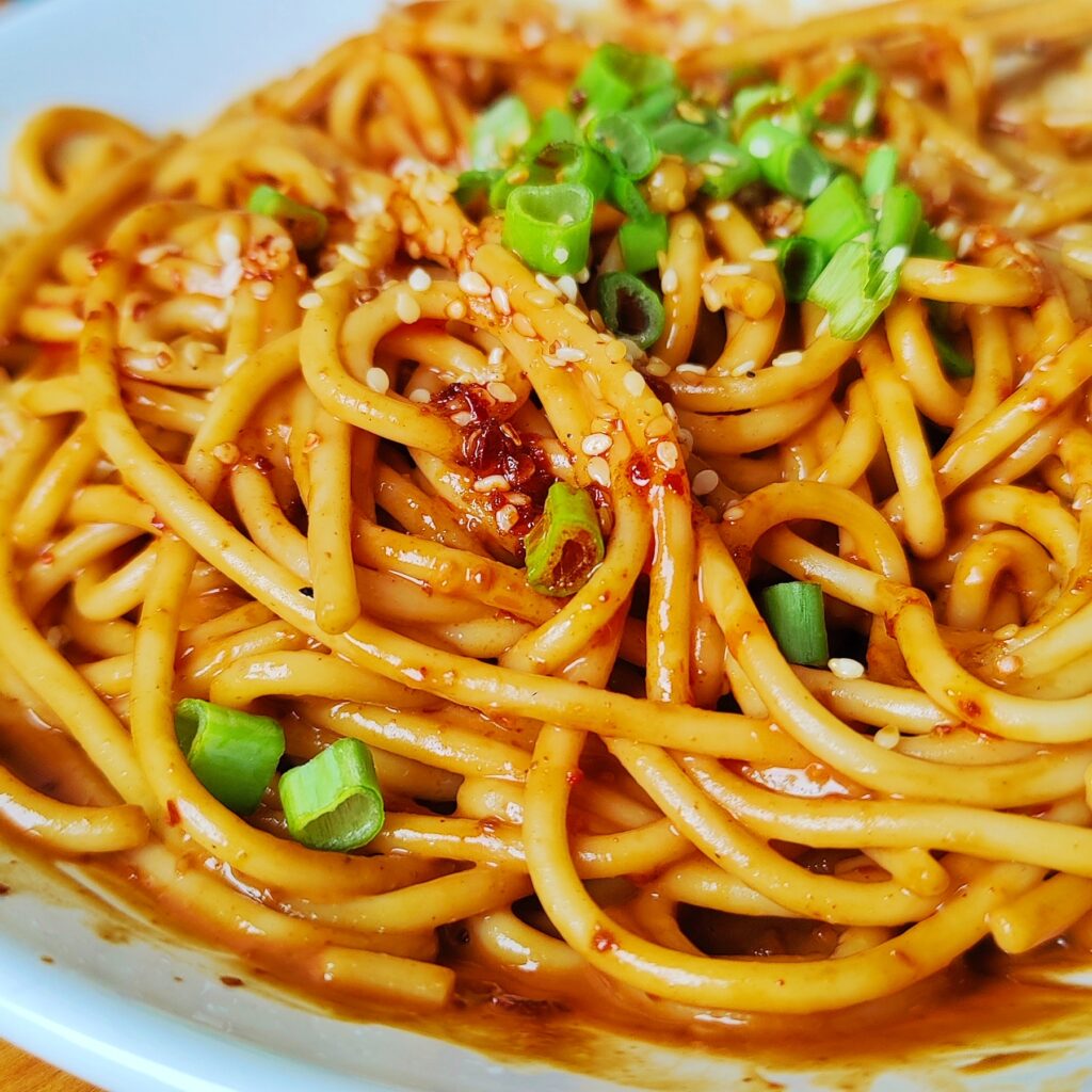 peanut chili noodles