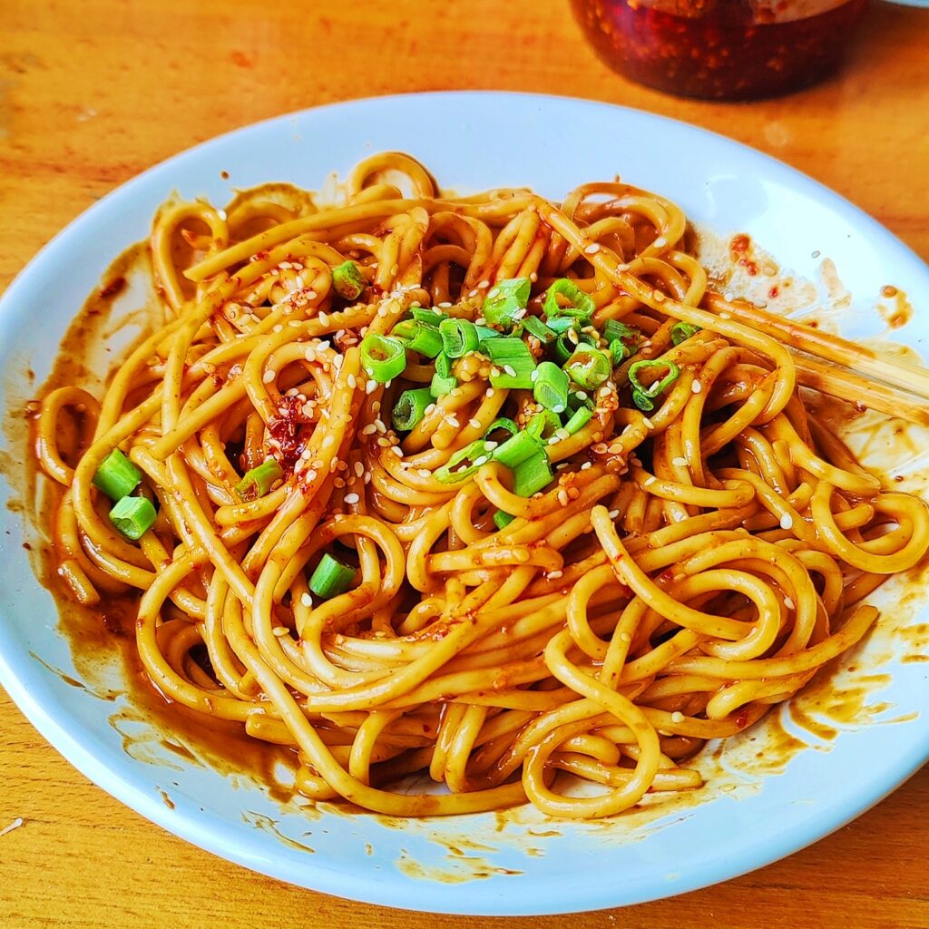 peanut chili noodles