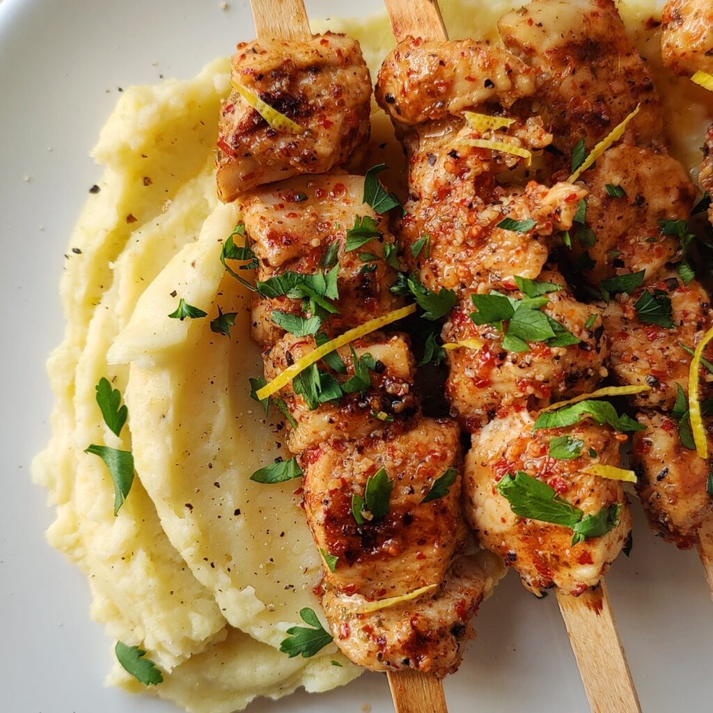 lemon pepper chicken skewers