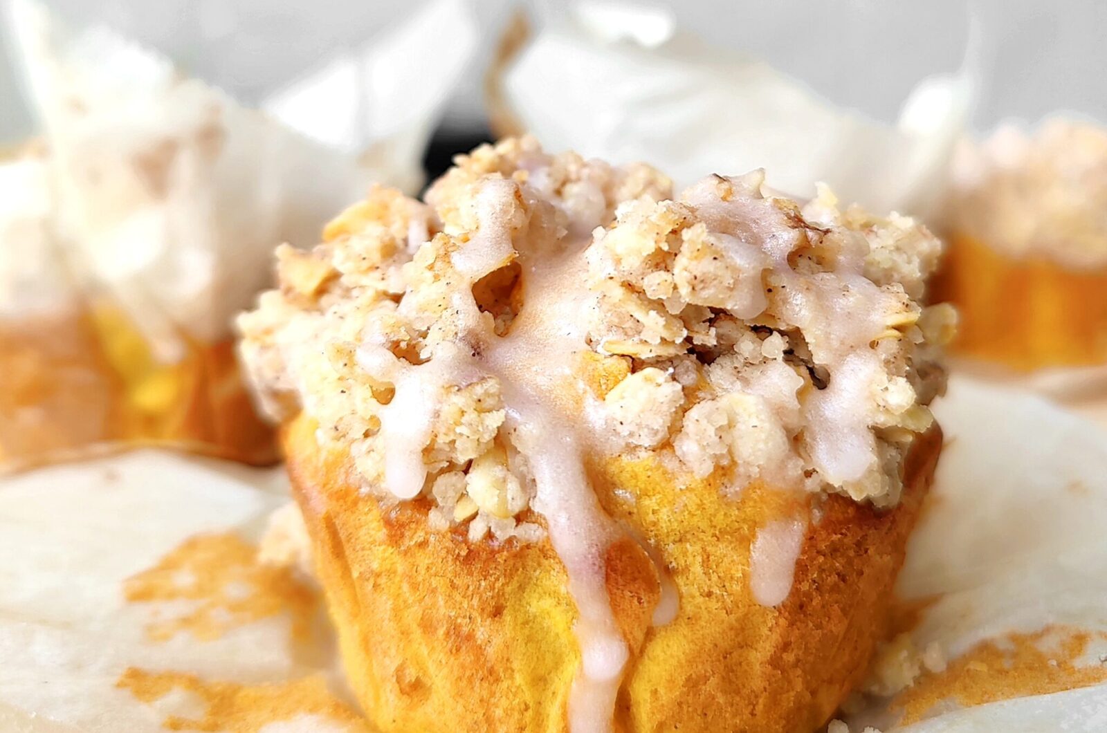 Pumpkin Muffins w/ Oat Streusel Topping